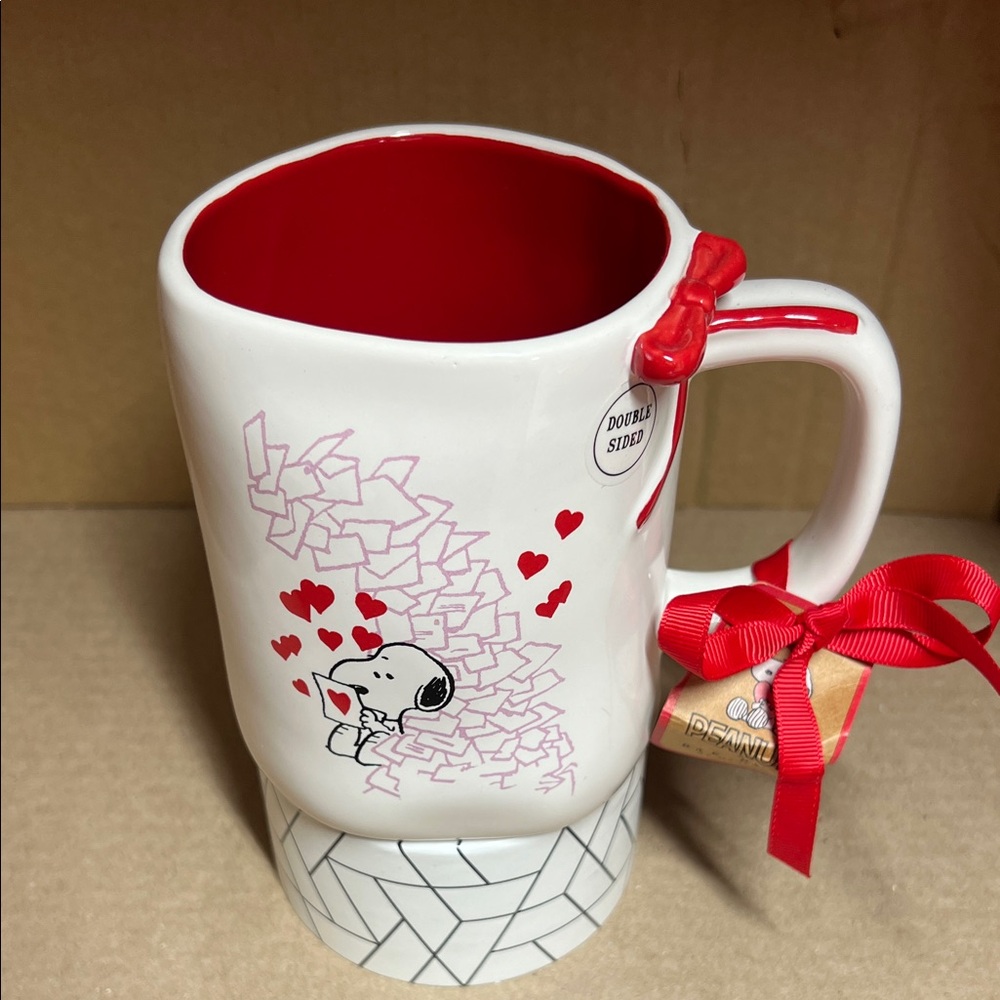 Rae Dunn White and Red Mug